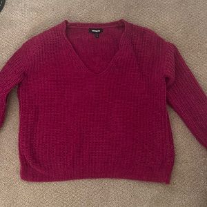 long sleeve cozy express magenta sweater